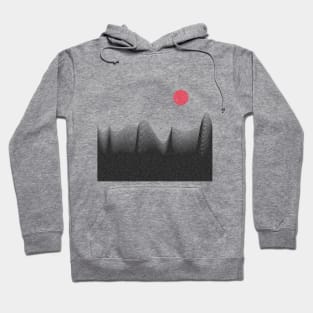 Waves underneath a red sun - geometric minimalist abstract design Hoodie